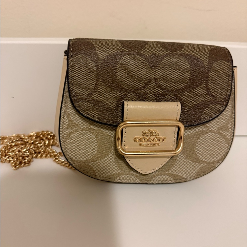 Coach Brown and Cream Crossbody Bag